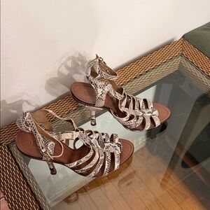 BCBGMaxAzria Snakeskin Strappy Heels